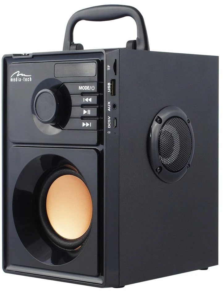 Nešiojama kolonėlė Media-Tech BOOMBOX BT MT3145 V2.0, 15W RMS, Bluetooth, USB, MicroSD, FM Radijas, AUX, su distanciniu pultu