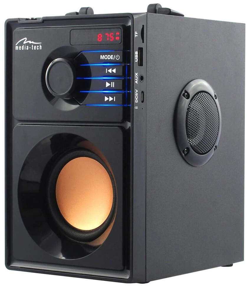 Nešiojama kolonėlė Media-Tech BOOMBOX BT MT3145 V2.0, 15W RMS, Bluetooth, USB, MicroSD, FM Radijas, AUX, su distanciniu pultu