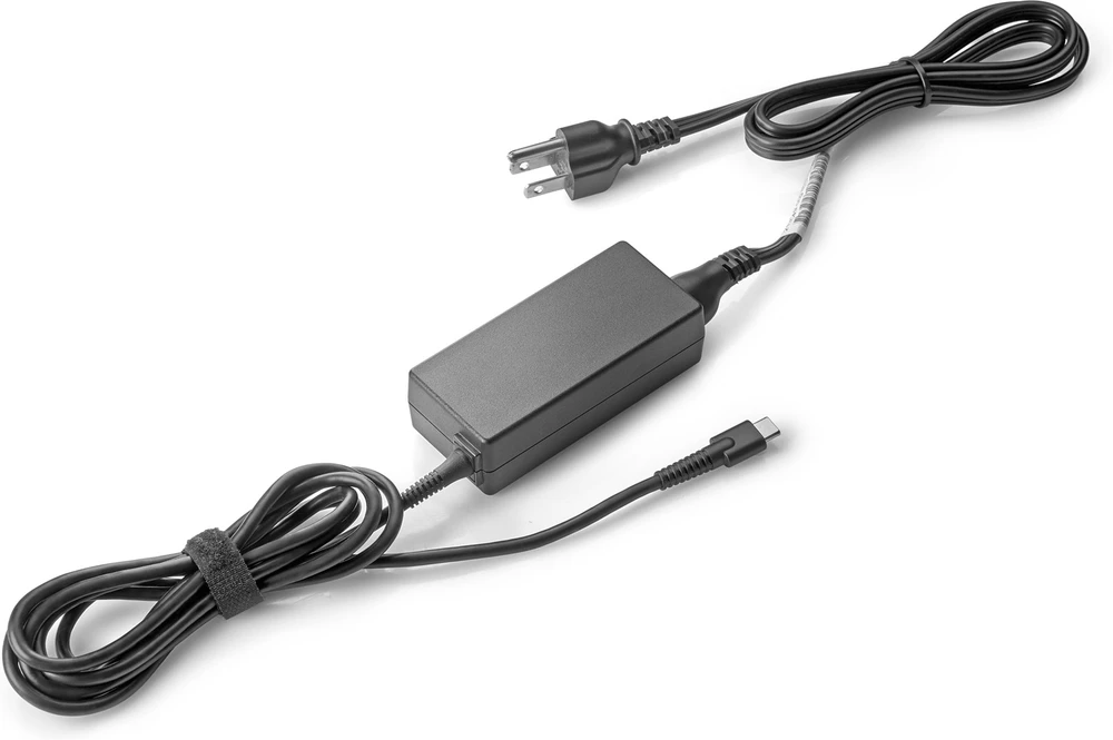 Hewlett Packard (HP) HP 45 W USB-C plytų kintamosios srovės LC maitinimo adapteris nešiojamojo kompiuterio įkroviklis / tinka ProBook 430 440 450 G6 G7 G8 G9, EliteBook 830 840 850 G6 G7 G8 G9, x360 1030 G8 G9, Dragon 1030 1040