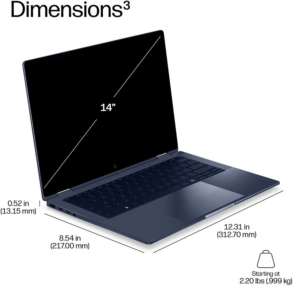 Nešiojamas kompiuteris HP EliteBook X G2i 14 - Ultra 5-325, 32GB, 512GB SSD, 14 WUXGA 500-nit Touch AG, 5MP IR cam, 4G/5G Modem, FPR, Nordic backlit klaviatūra, 56Wh, Atmospheric Mėlyna, Win 11 Pro, 3 metai