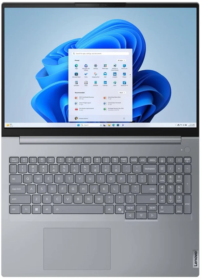 Lenovo ThinkBook 16 G9 IRL Core 5 210H 16" WUXGA IPS 400 nits 60 Hz AG 16 GB DDR5 5600 512 GB SSD Intel Graphics 1080p interneto kamera 48 Wh Windows 11 Pro Arktinė pilka 3 metų OnSite garantija + Lenovo ACC_PARTS Kensington K64467M-M1 adapteris