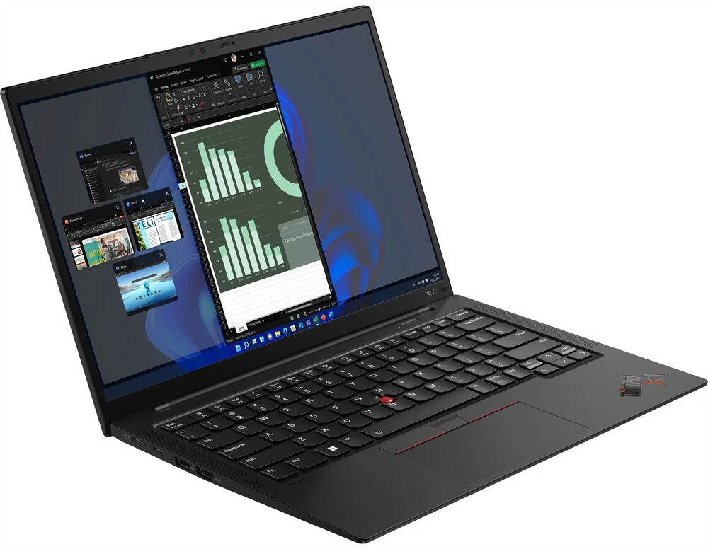 Nešiojamas kompiuteris Lenovo X1 Carbon G10; Intel® Core™ i7-1255U procesorius (10C/12T 3.5 - 4.7 GHz, 12MB) | 16GB LPDDR5 | 512GB M.2 SSD | 14.0” FHD+ IPS AG Eyesafe® | Intel® Iris® Xe | Intel® Wi-Fi® 6E AX211 + BT 5.2 | TB4 | Windows 11 PRO/Renew