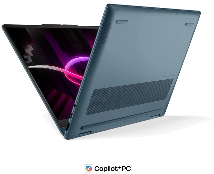 Nešiojamas kompiuteris „Lenovo Yoga 7 Gen 11“ 14AGP11 „Ryzen AI 5 435“, 14 colių WUXGA lietimui jautrus OLED ekranas, 400 nitų, 60 Hz, blizgus, 16 GB LPDDR5X-8000, 512 GB SSD, „Radeon 840M“ vaizdo plokštė, 5.0 MP + IR, 70 Wh, „Windows 11 Tidal Teal“.