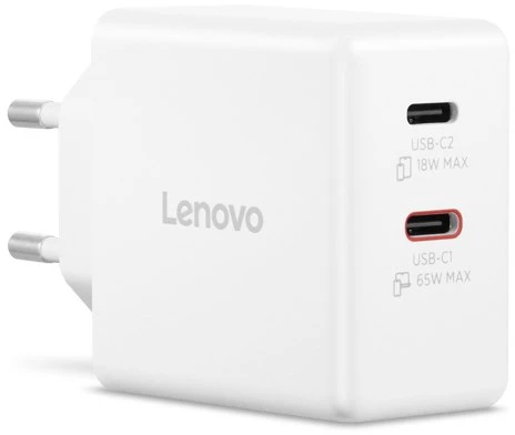 Lenovo Dual USB-C 65W GaN įkroviklis | Įkroviklis | USB-C | 65 W