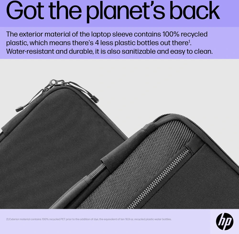 Hewlett Packard (HP) HP „Executive“ 14 colių nešiojamojo kompiuterio dėklas, atsparus vandeniui, su kišene „Bluetooth“ sekikliui – juodas, pilkas