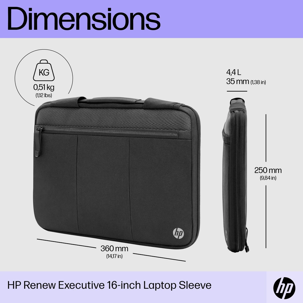 Hewlett Packard (HP) HP „Executive“ 14 colių nešiojamojo kompiuterio dėklas, atsparus vandeniui, su kišene „Bluetooth“ sekikliui – juodas, pilkas