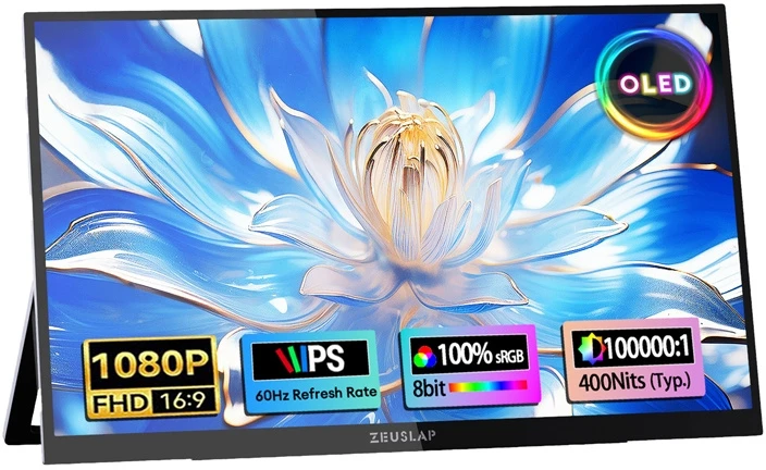 ZEUSLAP OL133ED Portable Monitorius with a 13.3" Jutiklinis ekranas