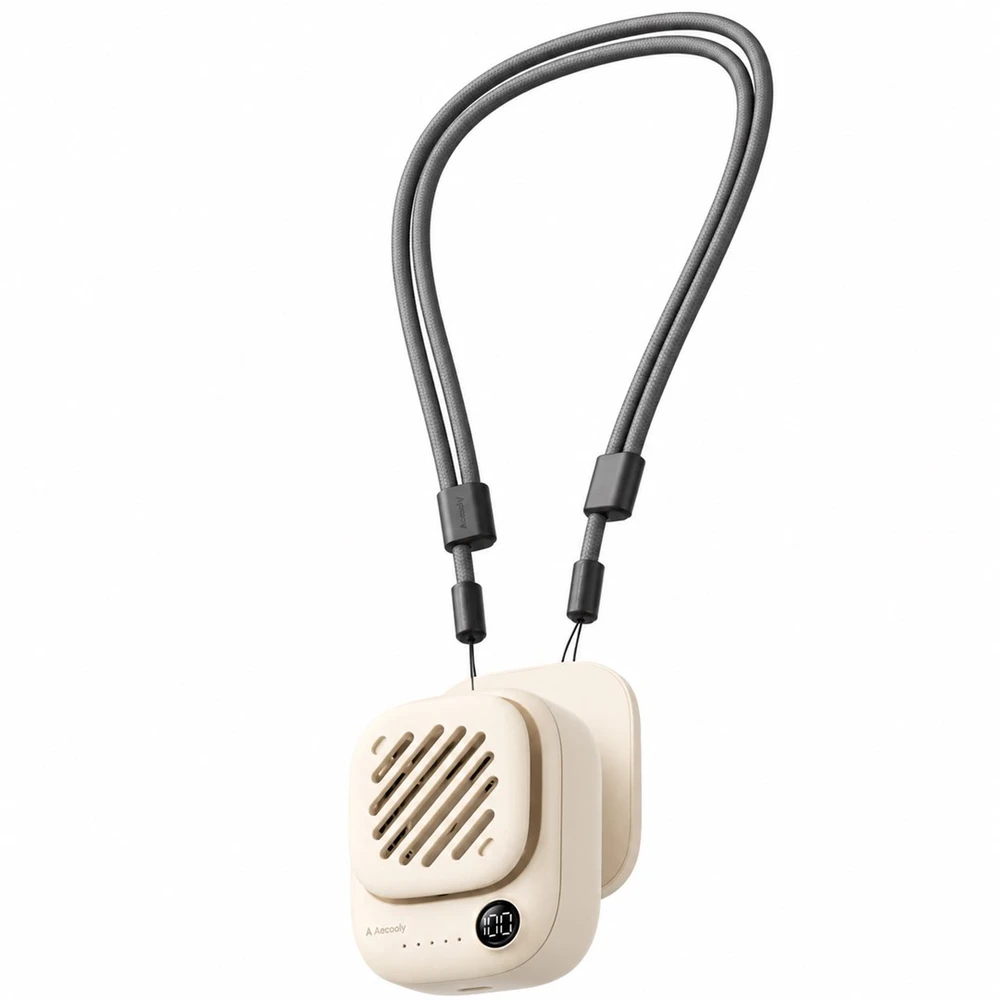 Ventiliatorius AECOOLY CLICK 01 Mini Portable Neck Fan, rusvai gelsvas