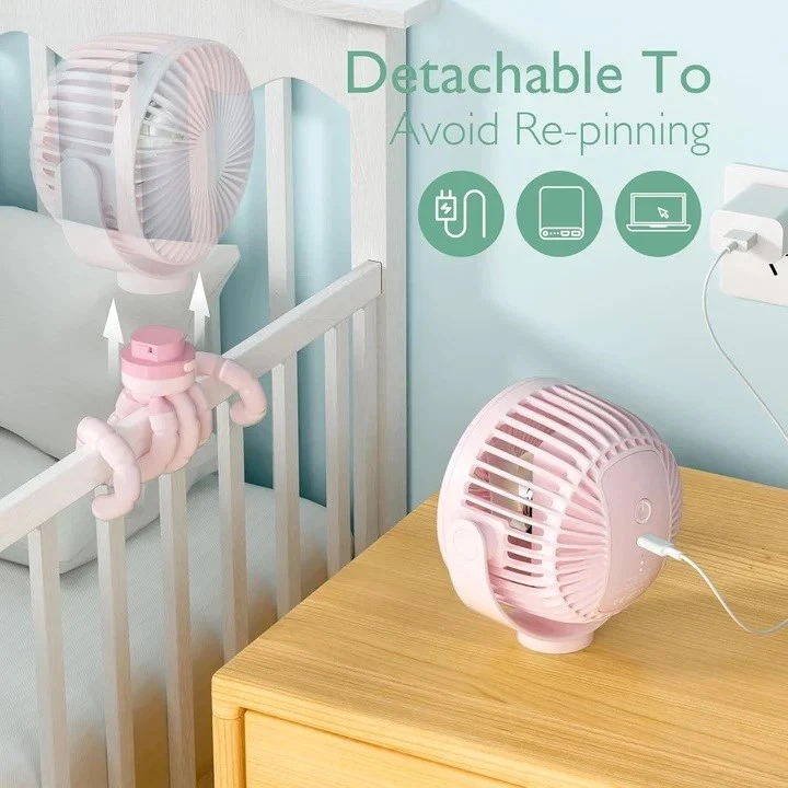 MOMCOZY NEŠIOJAMAS VEŽIMĖLIO VENTILIATORIUS, ROŽINIS