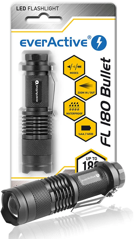 LED žibintuvėlis everActive FL-180 Bullet 3W