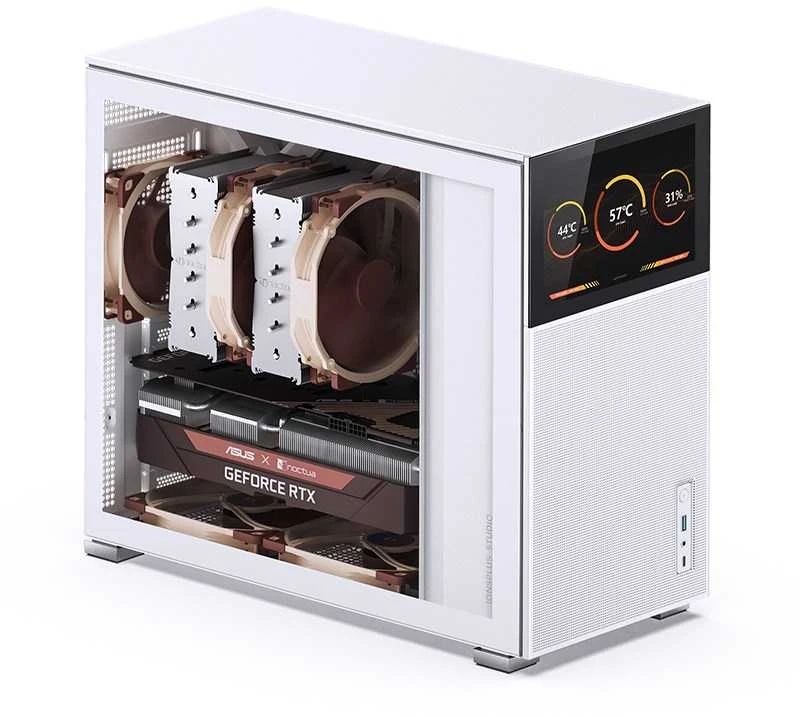 Jonsbo D41 MESH Screen ATX Case, Tempered Glass - baltas