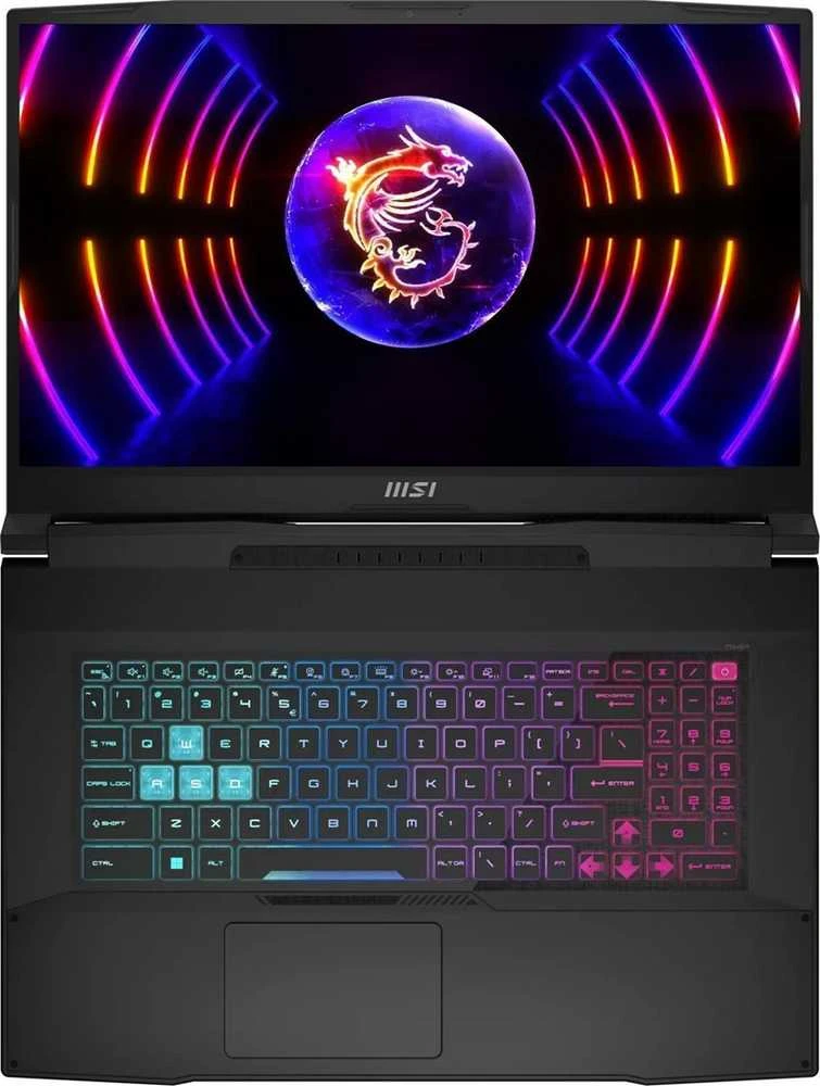 MSI Katana 17 atviras korpusas su RGB klaviatūra