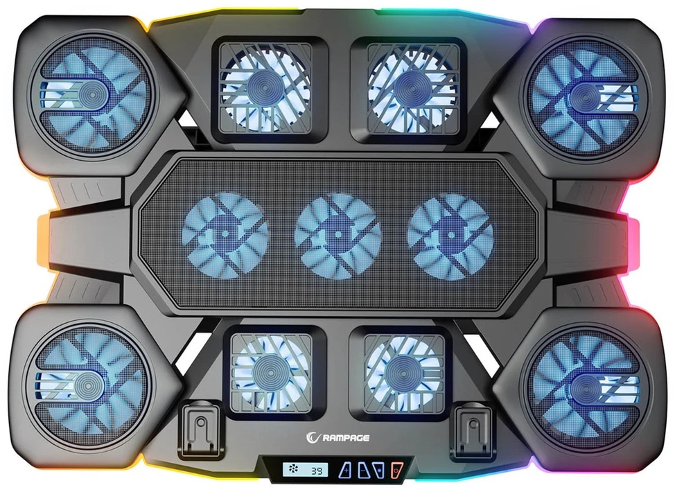 RAMPAGE GAMING GLACIER LAPTOP COOLING STAND juodas