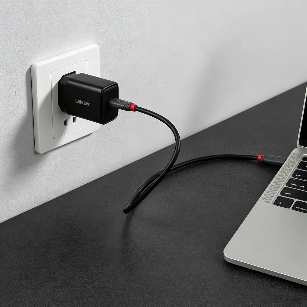 Nešiojamo kompiuterio įkroviklis - Lindy 65 W USB-C GaN įkroviklis