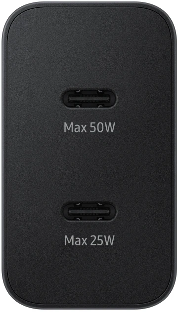 Samsung PD 50W Power Adapteris Duo (w/o cable) Type-Cx1, USBx1 (new) Juodas
