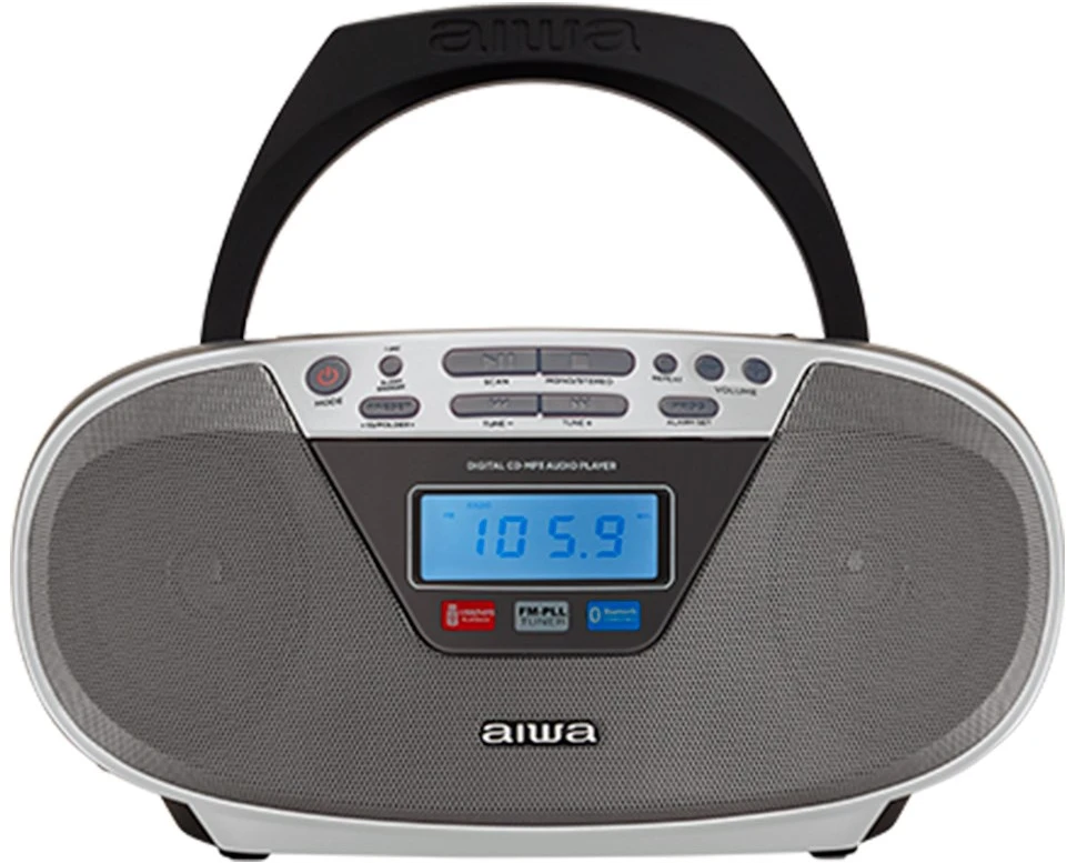 Aiwa BBTU-400SL portable stereo system Analog & digital 6 W FM Sidabrinis MP3 playback
