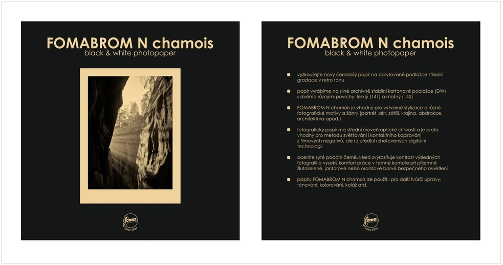 Nespalvotoji Fotografinė Popierinė Juostelė - Foma Fomabrom 142 N Chamois 30,5 × 40,6 cm, 10 Lapų