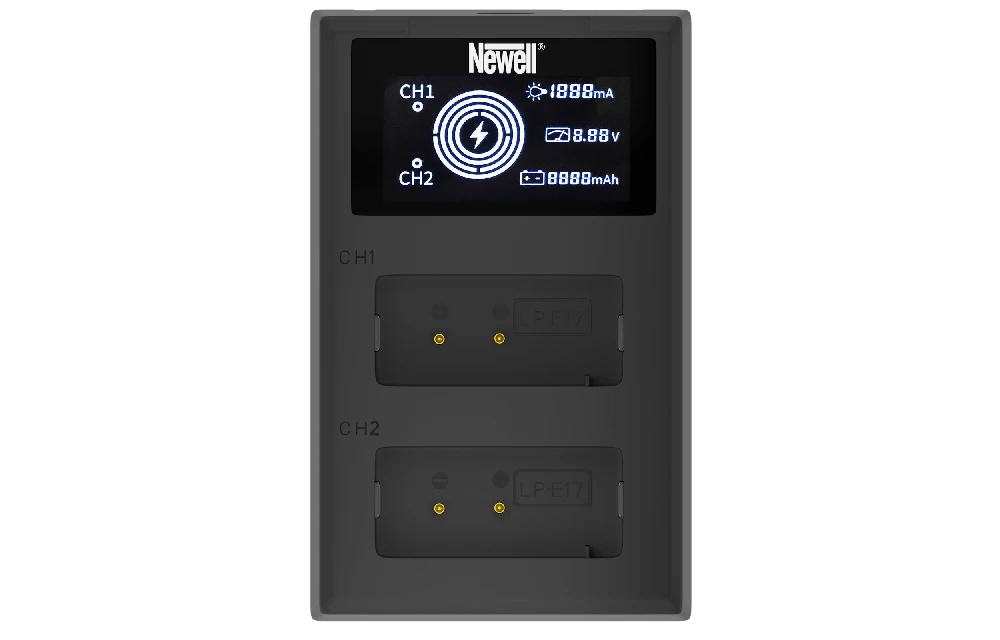 Newell FDL-USB-C dviejų kanalų įkroviklis, skirtas LP-E17