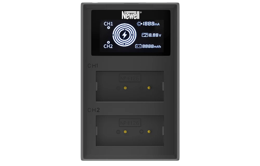 Newell FDL-USB-C dviejų kanalų įkroviklis, skirtas NP-W126