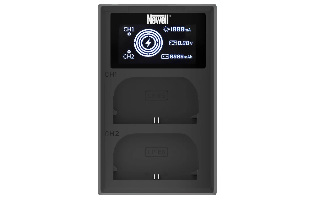 Newell FDL-USB-C dviejų kanalų įkroviklis, skirtas LP-E6