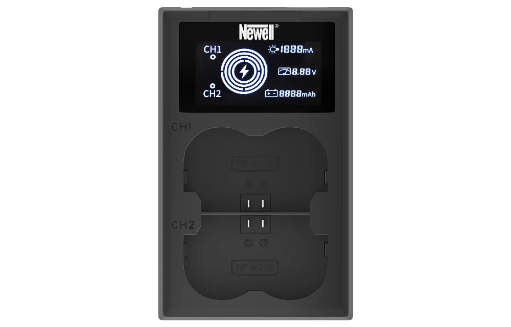 Newell FDL-USB-C dviejų kanalų įkroviklis, skirtas NP-W235