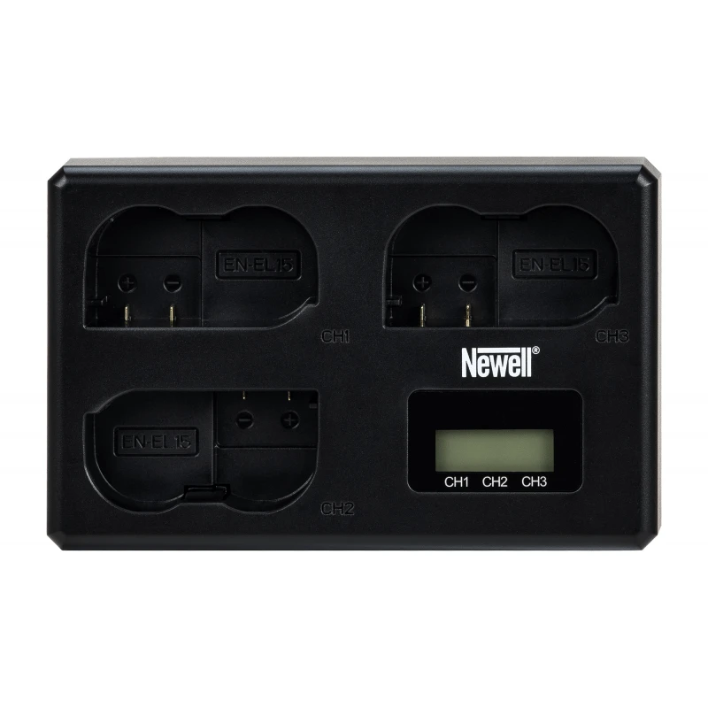 „Newell TT-USB-C“ trijų kanalų įkroviklis, skirtas EN-EL15 ir „Nikon“ baterijoms