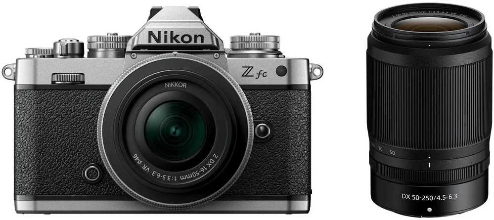 Nikon Z fc + NIKKOR Z DX 16-50mm f/3.5-6.3 VR + NIKKOR Z DX 50-250mm f/4.5-6.3 VR (Sidabrinis)