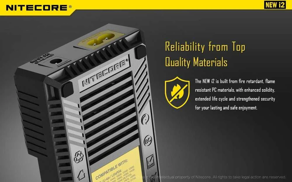 Nitecore New I2 Intellicharger Baterijų Įkroviklis