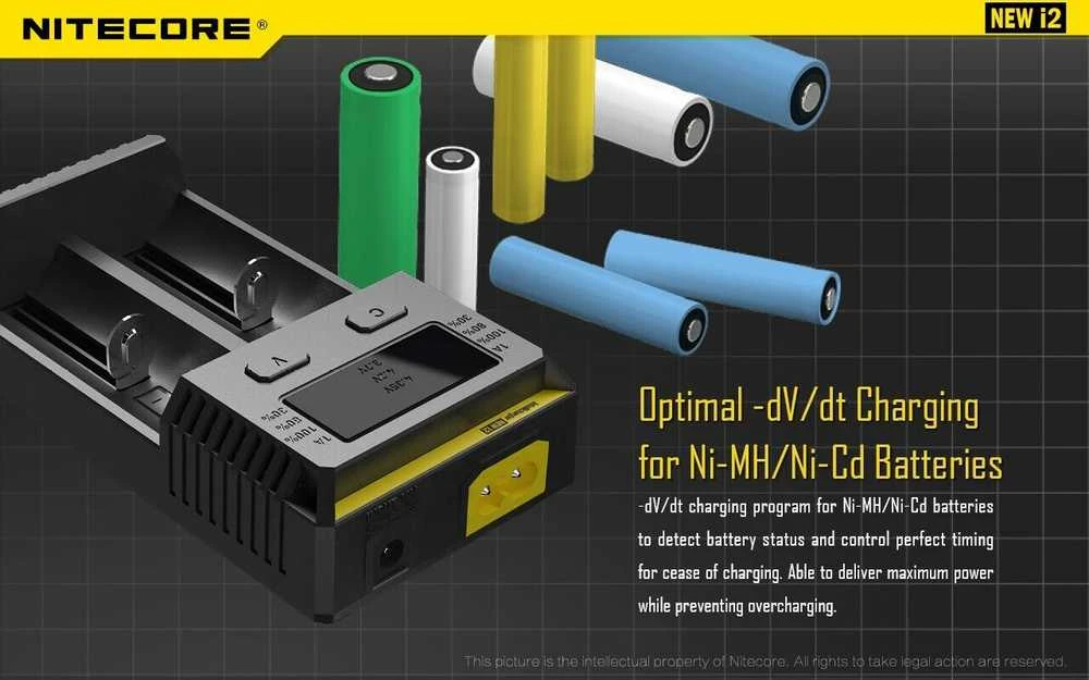 Nitecore New I2 Intellicharger Baterijų Įkroviklis
