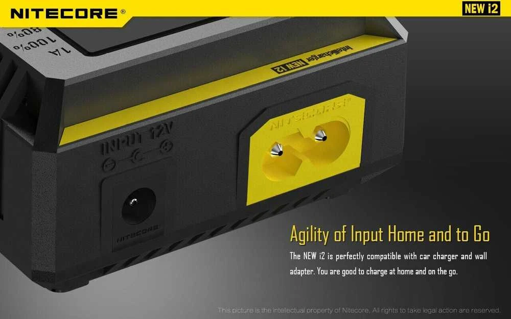 Nitecore New I2 Intellicharger Baterijų Įkroviklis