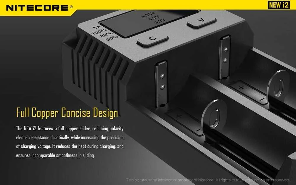 Nitecore New I2 Intellicharger Baterijų Įkroviklis