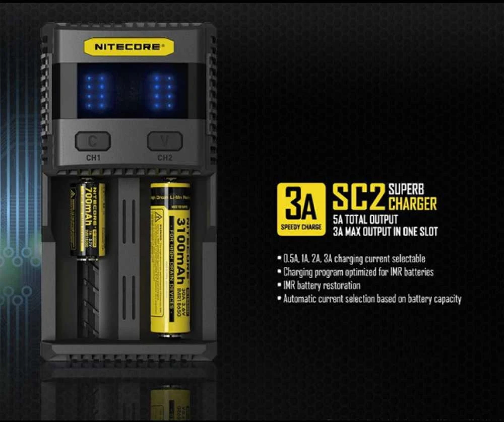 NITECORE SC2 Superb Charger Baterijų įkroviklis