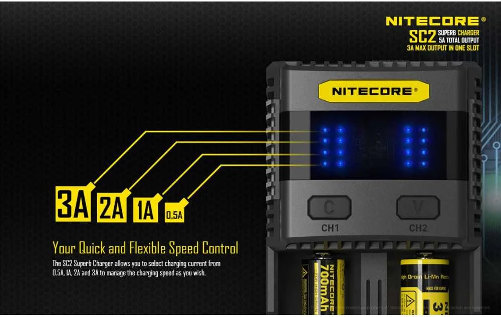 NITECORE SC2 Superb Charger Baterijų įkroviklis