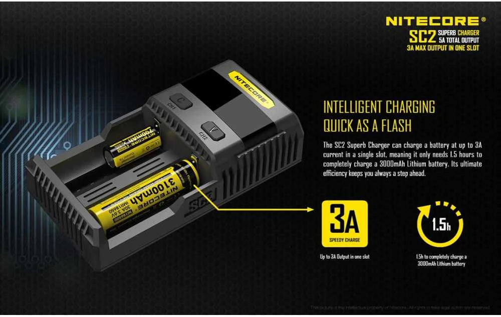 NITECORE SC2 Superb Charger Baterijų įkroviklis