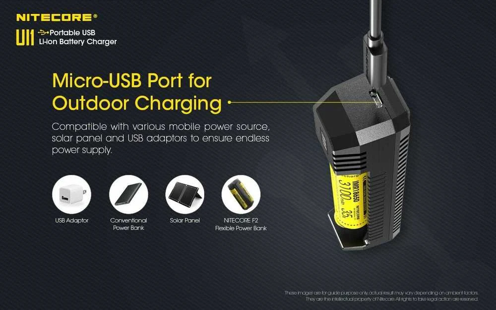 Nitecore UI1 Portable USB Intelligent Universal Baterijų įkroviklis