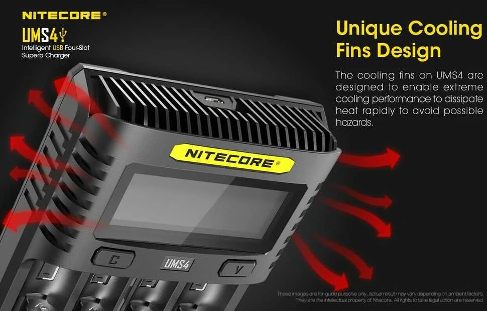 Nitecore UMS4 4 x Penlite įkroviklis (AA/AAA) su indikatoriumi