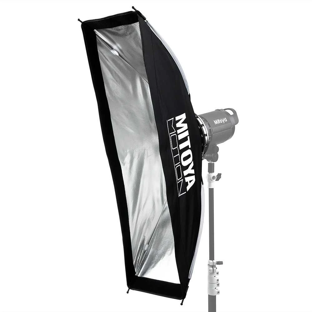 Apšvietimo įranga - MITOYA MOTION STRIP Softbox 30x120cm Bowens, 2 difuzoriai, tinklelis