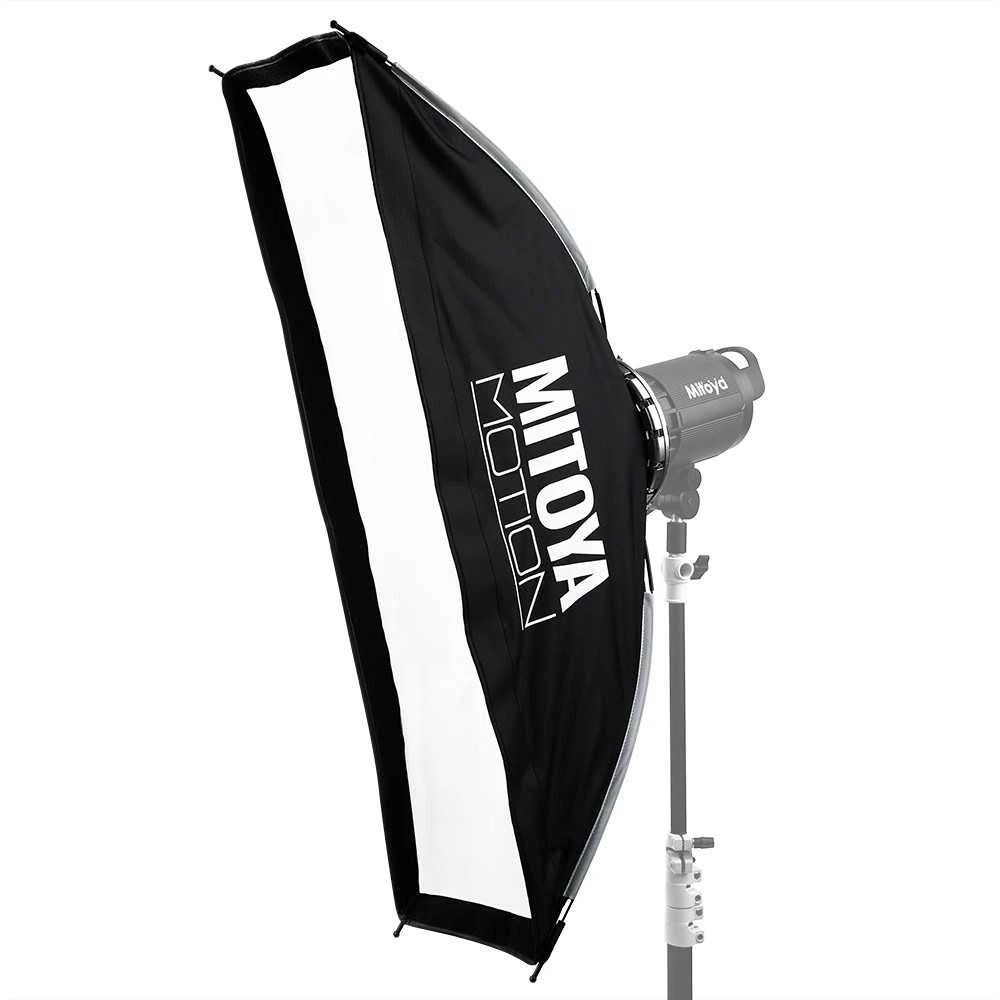 Apšvietimo įranga - MITOYA MOTION STRIP Softbox 30x120cm Bowens, 2 difuzoriai, tinklelis
