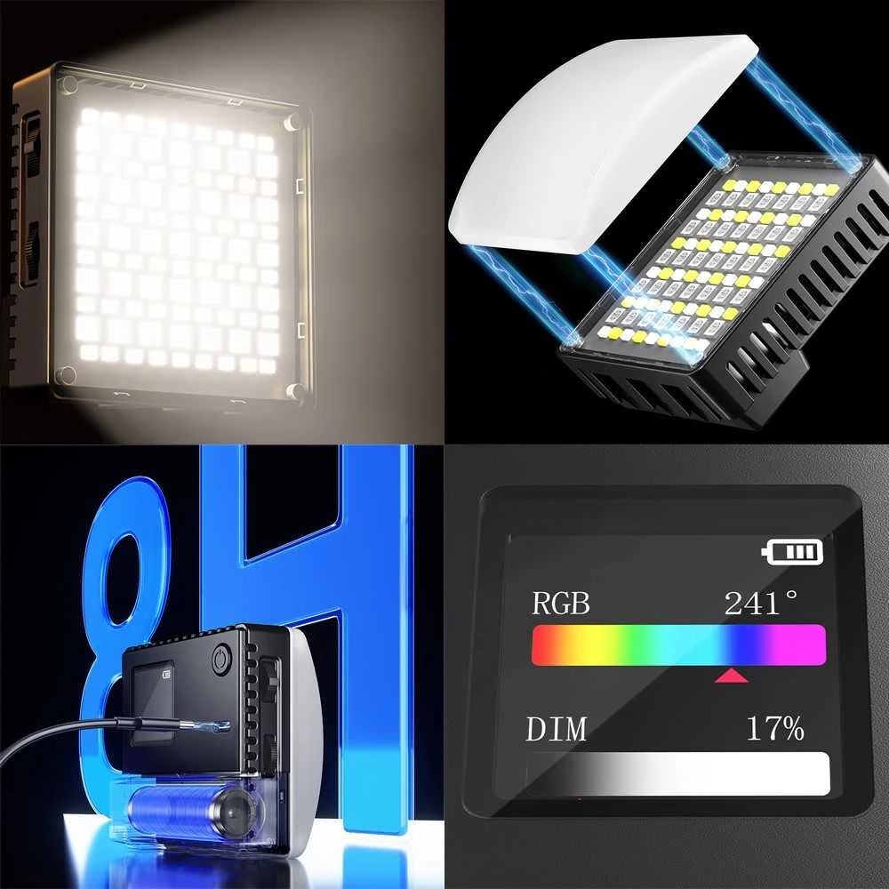 Apšvietimo įranga - Ulanzi U60 RGB LED lempa 2500-9000K 2500mAh