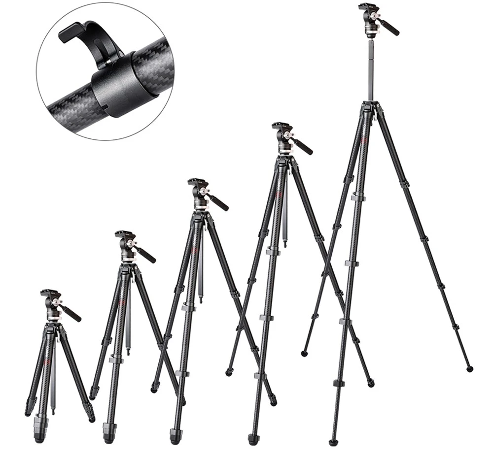 null Fotoaparato trikojis - Ulanzi × Coman ZERO-Y anglies pluošto trikojis, 156 cm, 3kg, 1,1kg, 42,3 cm, 40–156 cm aukščio