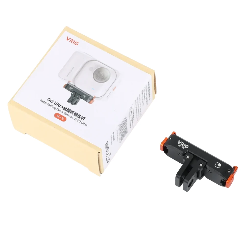 null Fotoaparato tvirtinimo adapteris - VRIG AC-70, skirtas Insta360 GO Ultra, 1/4 col. sriegis, 18 g, 47 × 24 × 15 mm