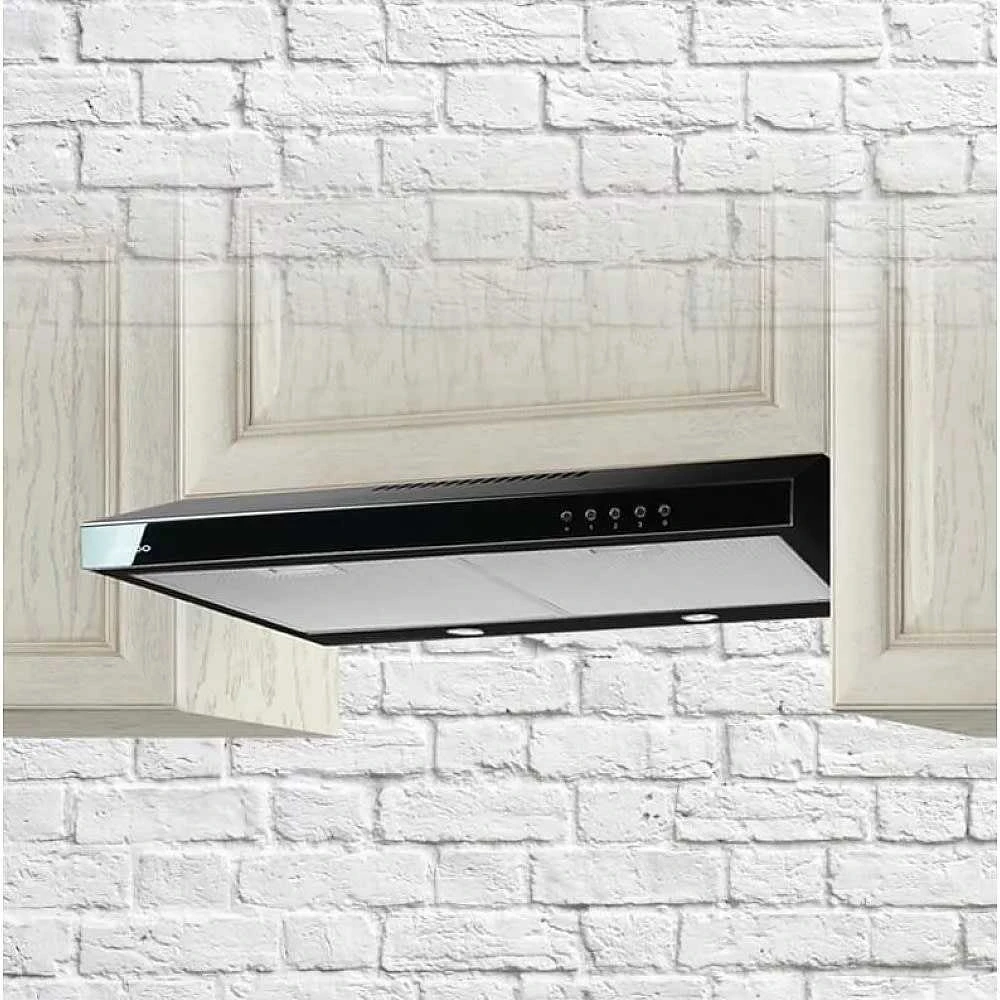 Gartraukis Cooker hood AKPO WK-7 K GLASS 60 JUODA/Juoda SZKŁO (166 m3/h, 600mm, juodos spalvos)