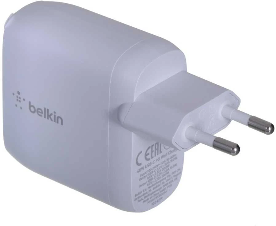 Belkin 2x USB C, maitinimo šaltinis, 40W, balta