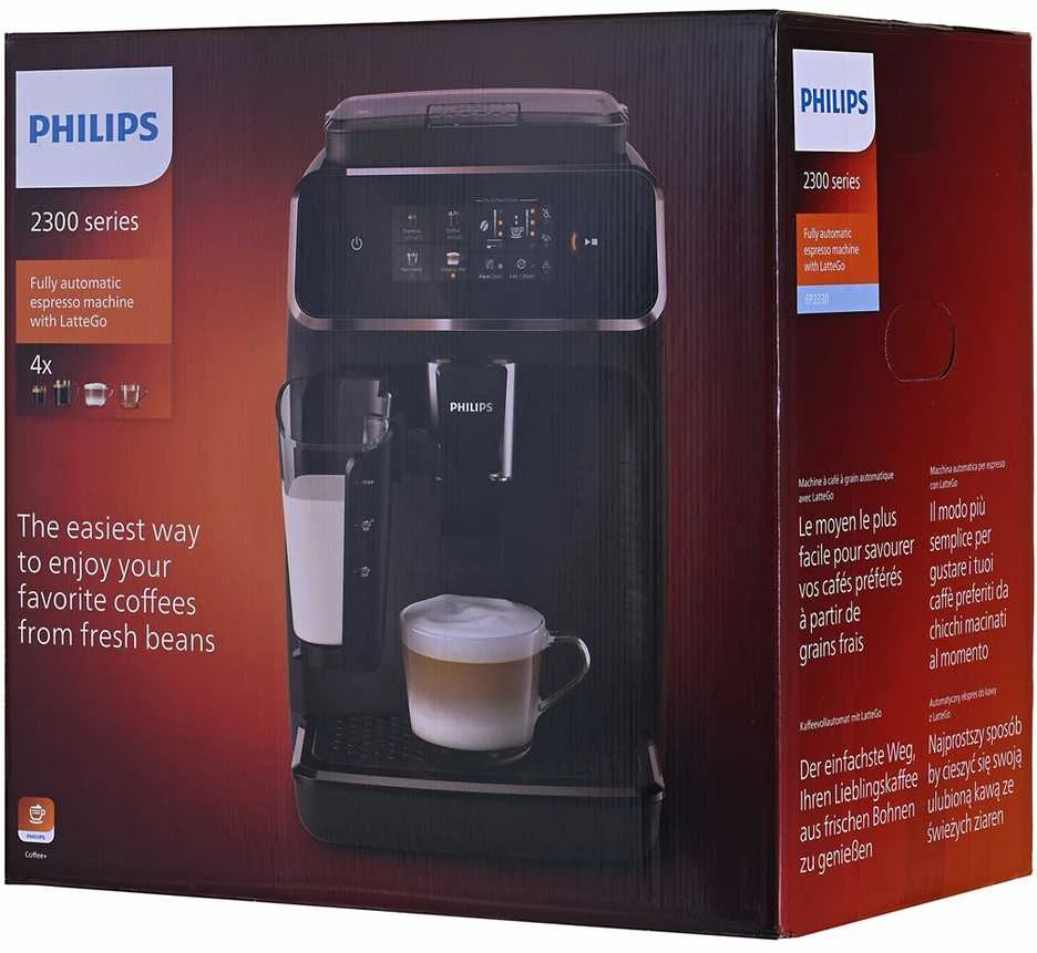Philips | Espresso | EP2334/10 | Slėgis 15 bar | Su pieno plakikliu | Pilnai Automatinis | 1500 W | Juodas