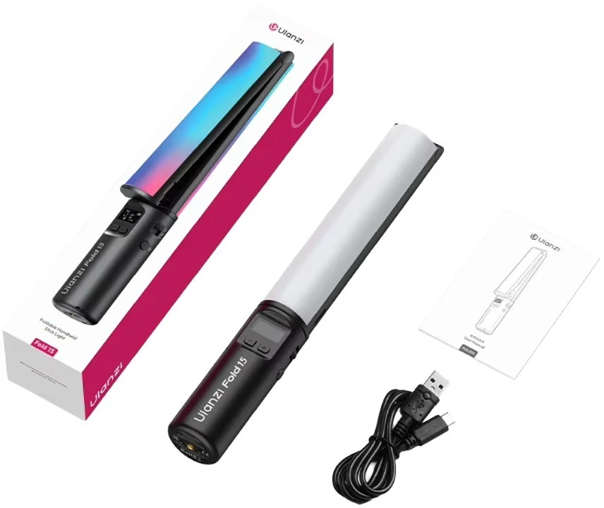 null LED šviestuvas - Ulanzi Fold 15 L209 15 W dviejų spalvų ir RGB LED vamzdinis šviestuvas