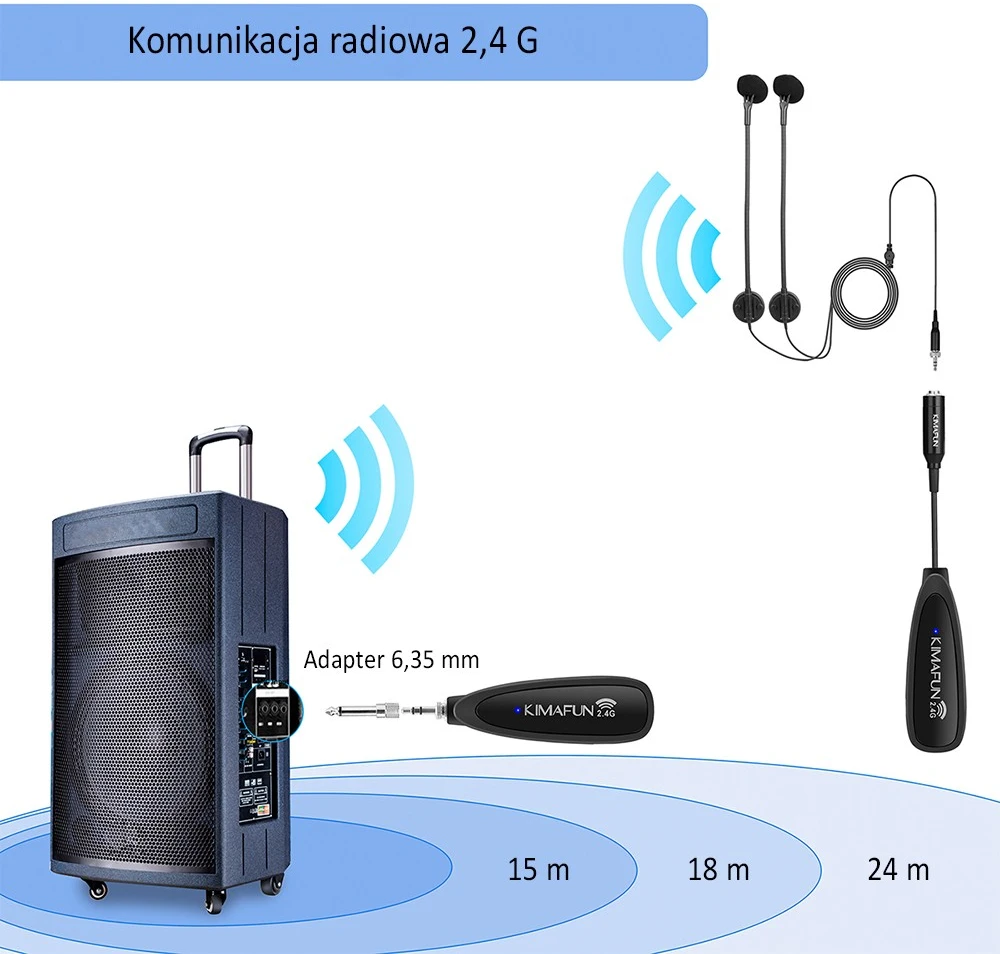 null Mikrofonas - Kimafun CX710 Belaidis Kondensatorinis Sistema, 2.4 GHz, 15m Diapazonas