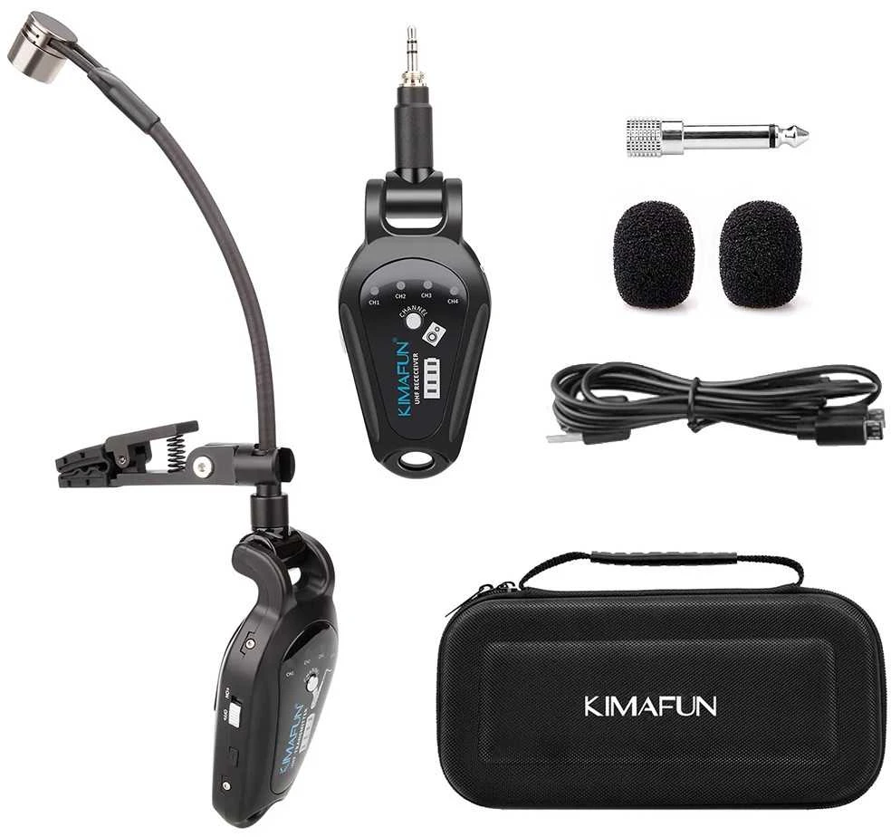Mikrofono sistema - Belaidis KIMAFUN KM-U308A kondensatorinis 2.4GHz juodas