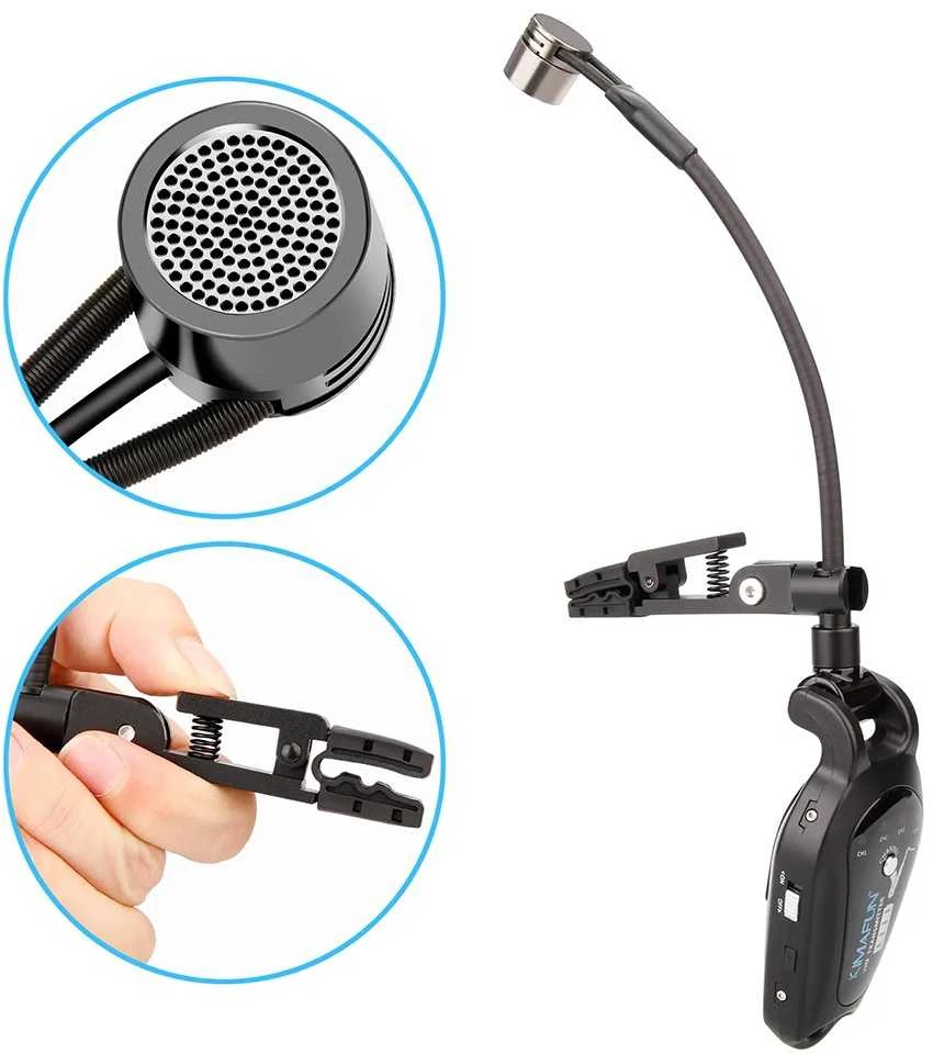 Mikrofono sistema - Belaidis KIMAFUN KM-U308A kondensatorinis 2.4GHz juodas
