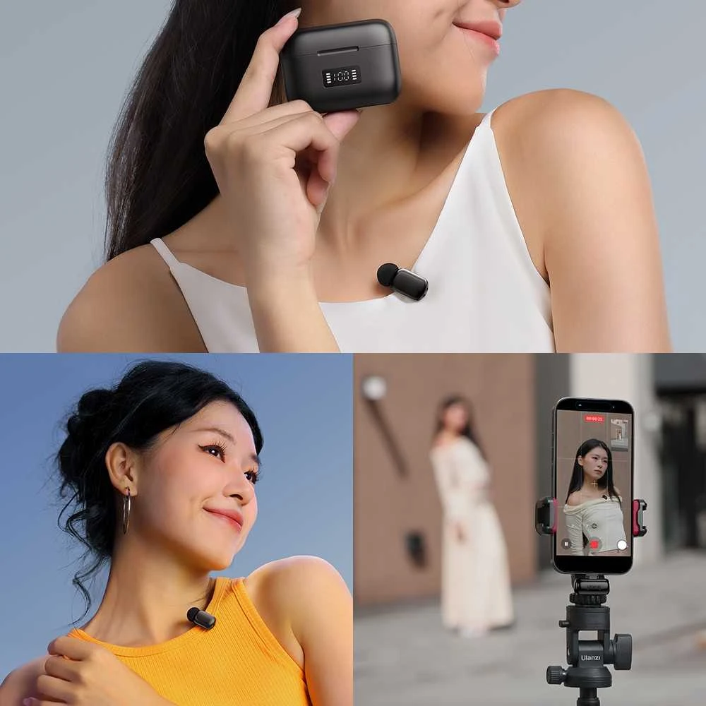 Mikrofono sistema - ULANZI A30 Tiny Mic USB-C bevielis, 2 siųstuvai, triukšmo slopinimas