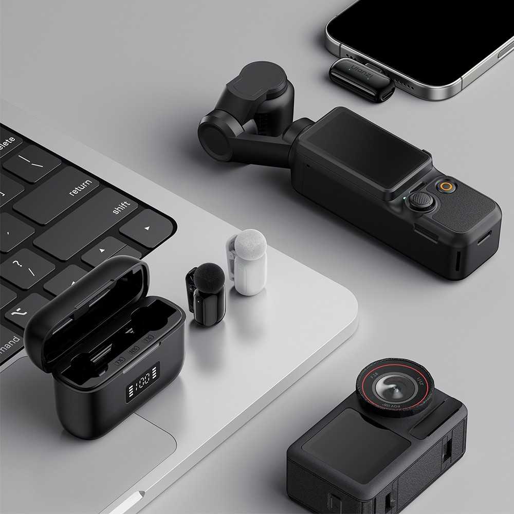 Mikrofono sistema - ULANZI A30 Tiny Mic USB-C, 2 siųstuvai, 50m nuotolis